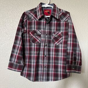 NWOT Rodeo Clothjng Co.  Red Flannel Collar/Button Down Shirt Size 6